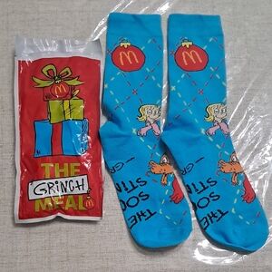 McDonald's Blue Grinch Socks